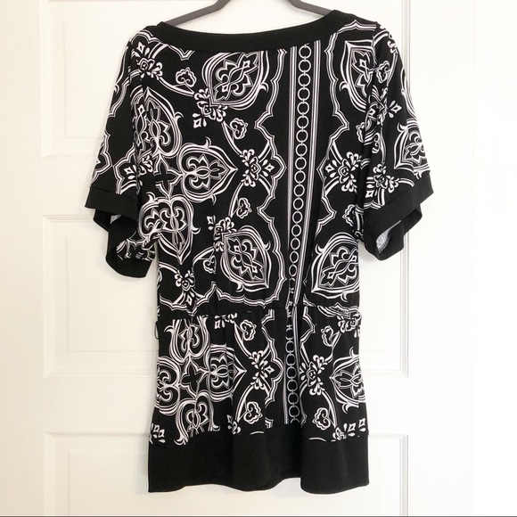 White House Black Market Black & White Tunic - S - Picture 2 of 4